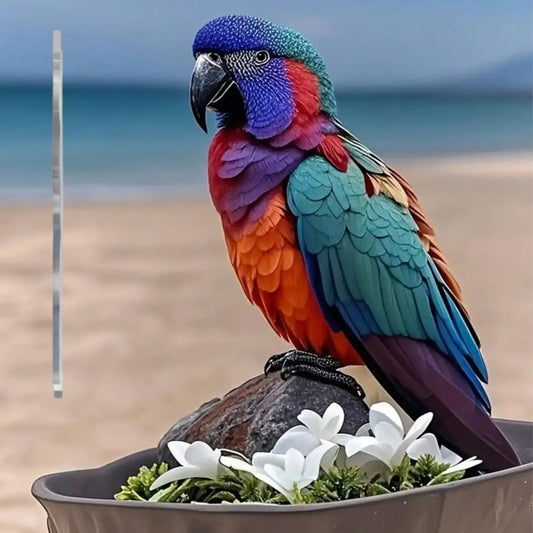 1 bright and colorful parrot garden stake - outdoor decoration. Suitable for terrace, lawn, and garden decoration