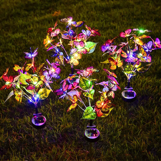 LED Butterfly Garden Summer Camping Yard Landscape Ground Lights Wedding Valentine's Day Outdoor Decoration Solar Lawn Lamp