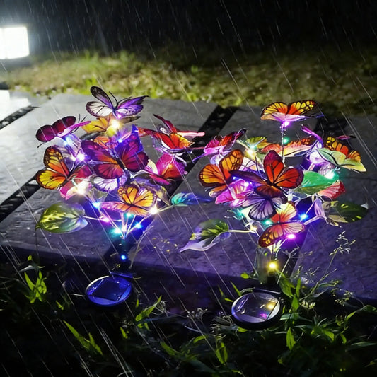 LED Butterfly Garden Summer Camping Yard Landscape Ground Lights Wedding Valentine's Day Outdoor Decoration Solar Lawn Lamp