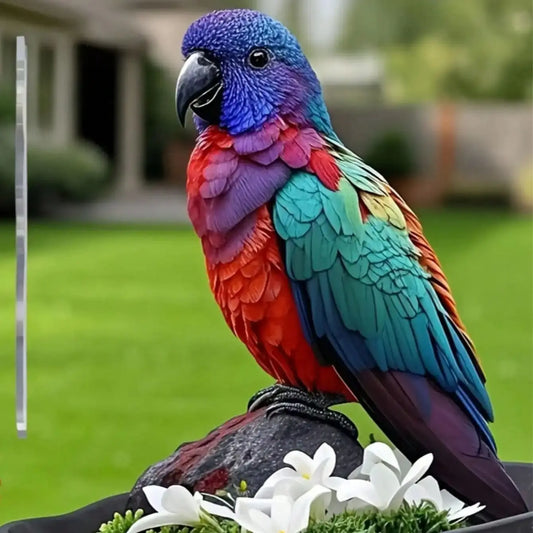 1 bright and colorful parrot garden stake - outdoor decoration. Suitable for terrace, lawn, and garden decoration