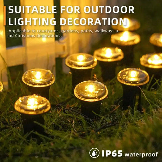 Garden Solar Lights, Waterproof String Lights for Lawn Paths, Camping, Birthday Parties, Holidays and Decorations